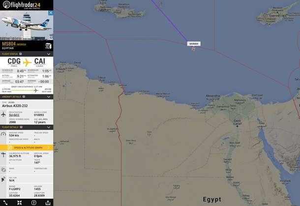 В Египте считают, что самолет EgyptAir упал в море. Греция включилась в поиск 2