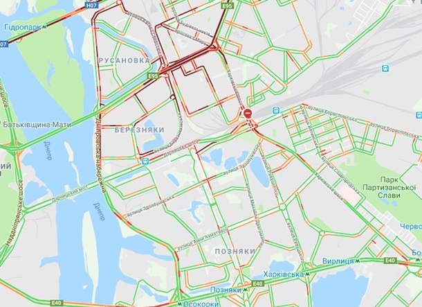 На левом берегу Киева пробки из-за акции протеста На левом берегу Киева пробки из-за акции протеста