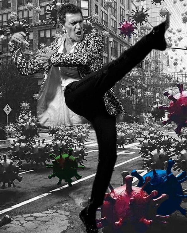 Антонио Бандерас \"прогнал\" коронавирус ударом ноги. ФОТО Антонио Бандерас \"прогнал\" коронавирус ударом ноги. ФОТО