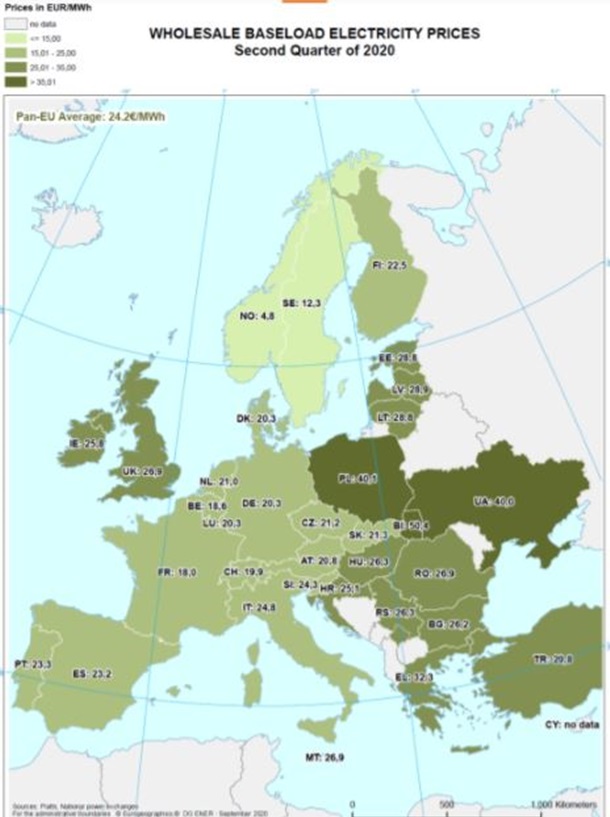 Украина удерживает лидерство в Европе по стоимости электроэнергии Украина удерживает лидерство в Европе по стоимости электроэнергии