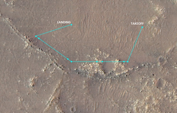 Вертолет NASA пролетел рекордные полтора километра на Марсе 1