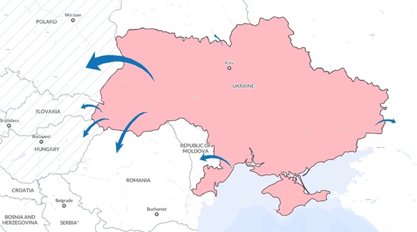 Количество украинских беженцев приближается к 4 млн., - ООН (КАРТА) 2 Количество украинских беженцев приближается к 4 млн., - ООН (КАРТА) 1