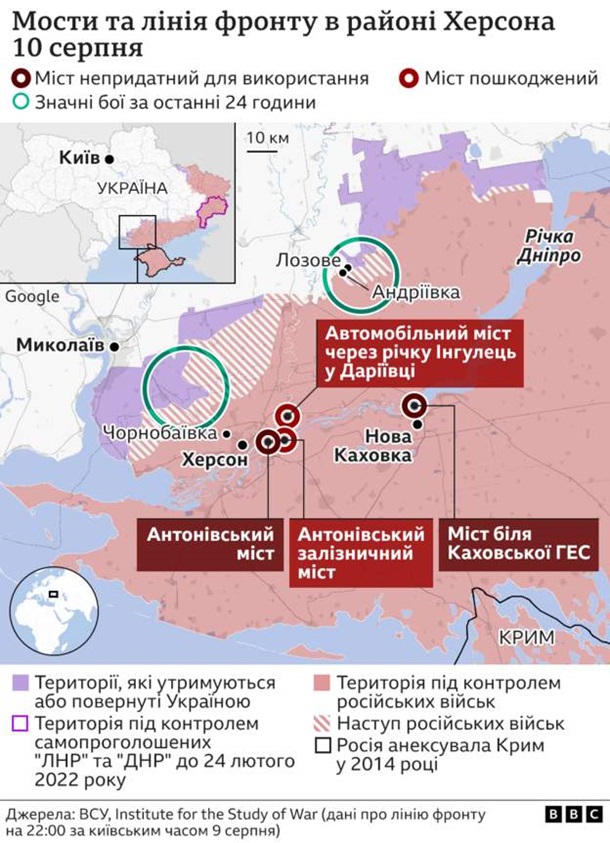РФ потеряла пути снабжения в Херсоне, - Британия РФ потеряла пути снабжения в Херсоне, - Британия
