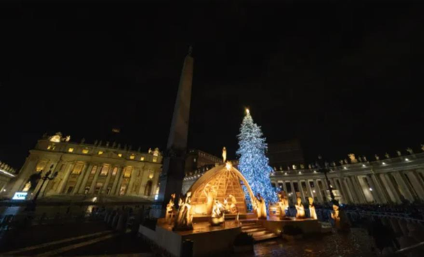 В Ватикане зажгли огни на рождественской елке