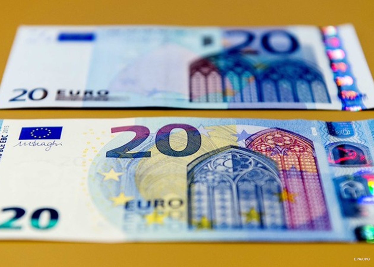 Банкноты евро 20. 20 Евро фото купюры. Евро нового образца. 20 Евро купюра нового образца. Размер евро купюры