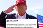 Трамп заявил, что Европа превращается в страну третьего мира