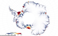 NASA показало карту тающих ледников Антарктиды