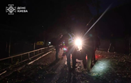 Обстрел Киева: патрульные показали первые минуты после удара