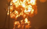 Под Ставрополем эффектно горит нефтебаза