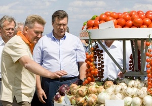 Янукович в Каховке ознакомился с выращиванием гибридов овощей