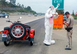 Новости США - странные новости: В США полиция задержала пасхального зайца на мотоцикле