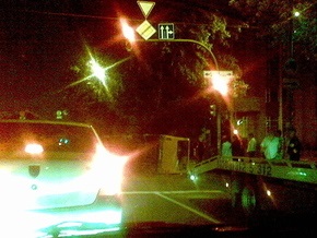 В центре Киева перевернулась маршрутка