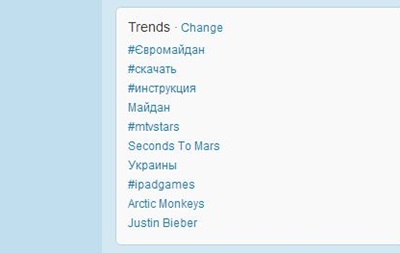 Хэштег #Євромайдан попал в тренды Twitter