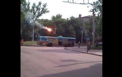 В Краматорске загорелся троллейбус