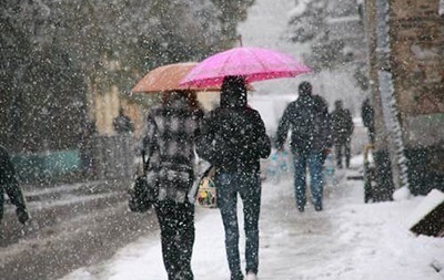 В Киеве выпал первый снег