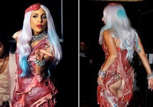 Мясное платье Lady GaGa выставят на всеобщее обозрение