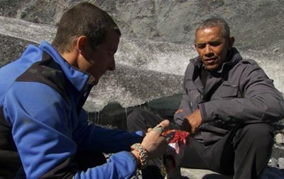 Обама доел рыбу после медведя на шоу  В диких условиях 
