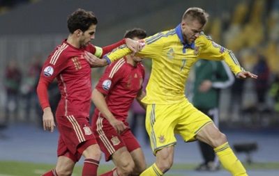 Сборная Украины проиграла Испании в отборе на Евро-2016