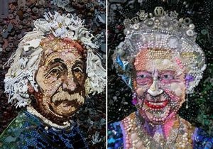 В Великобритании художница создает портреты из мусора