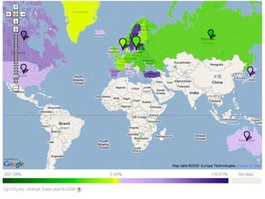 Google и ООН выложили в Сети карту глобального потепления