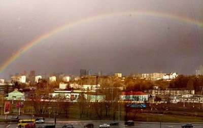 В Киеве в январе появилась радуга