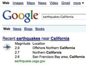 Google будет искать землетрясения
