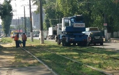 В Одессе трамвай сошел с рельсов