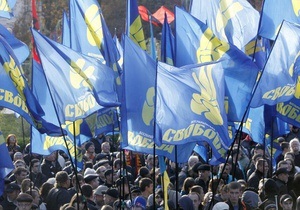 В центре Киева около трех тысяч националистов митингуют по случаю годовщины УПА