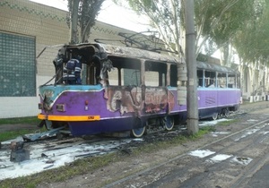 В Одессе сгорел Трамвай