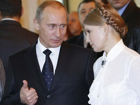 Путин  от всей души  поздравил Тимошенко с Новым годом и Рождеством