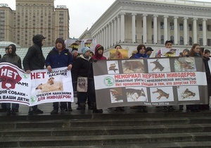 новости Киева - догхантеры - бездомные животные - В Киеве прошла акция в защиту бездомных животных