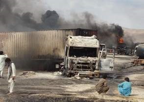 В Афганистане взорвана колонна из 22 автомобилей НАТО
