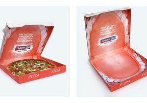 Во Франции зубная паста разместила рекламу внутри коробок с пиццей