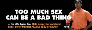 PETA запускает рекламную кампанию за стерилизацию животных с участием Тайгера Вудса