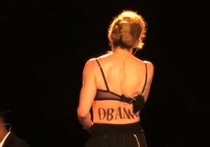 Мадонна выразила поддержку Обаме надписью на спине