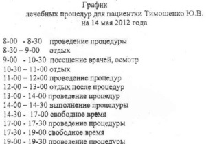 В ГПС утверждают, что обнародовать график лечения Тимошенко их вынудила провокация ее защиты