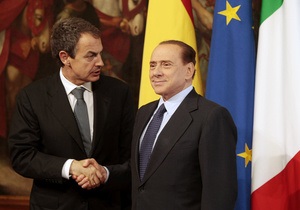 Берлускони покинул пресс-конференцию в Риме, переадресовав все вопросы своему испанскому коллеге