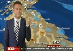 Метеоролога Би-би-си уволили из-за неприличного жеста в прямом эфире