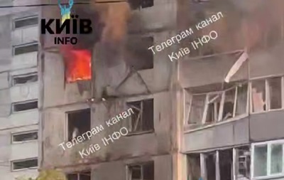 Прилет в 9-этажку в Киеве: пылает шесть этажей