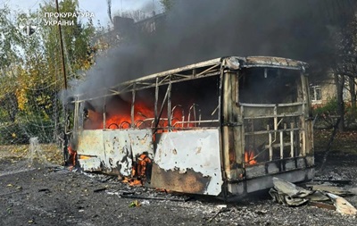 В Краматорске атакован автобус, 12 погибших