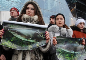 Защитники акулы пикетировали киевский ТРЦ
