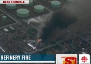 На нефтеперерабатывающем заводе в США произошел пожар