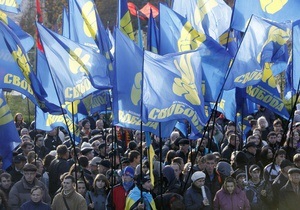 ВО Свобода в Киеве маршем отметила годовщину боя под Крутами