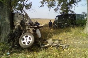 Новини Донецької області - ДТП - У Донецькій області автомобіль врізався в дерево: загинули четверо людей