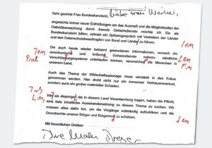 Письмо главы немецкого региона Ангеле Меркель: шесть предложений, семь ошибок