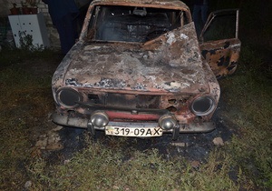 новости Луганска -Дорожный контроль - В Луганской области неизвестные сожгли автомобиль активиста Дорожного контроля