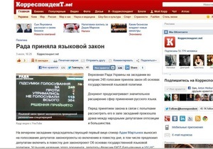ТОП-20 найбільш коментованих новин Корреспондент.net у 2012 році