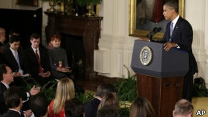 Обама дав першу прес-конференцію у Білому домі