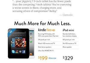 Amazon вирішила позмагатися з Apple, критикуючи iPad mini