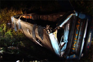 У Сумській області перекинувся автобус, одна людина загинула, троє травмовані